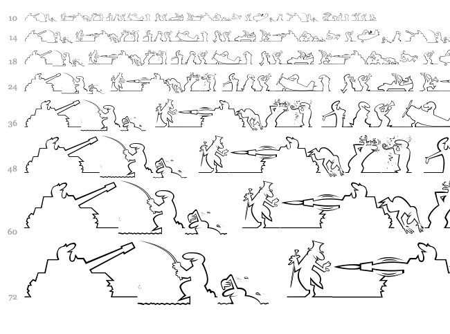 Linea 1 font waterfall
